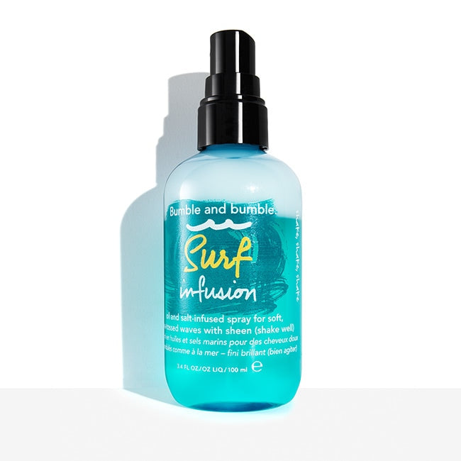 Surf Infusion is a salt-meets-oil spray provides soft texture for sea-tossed waves with sheen.